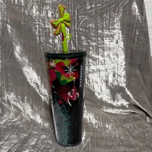 Starbucks Holiday 2023 Venti 24 oz insulate Cup Tumbler Green Ornaments & Topper